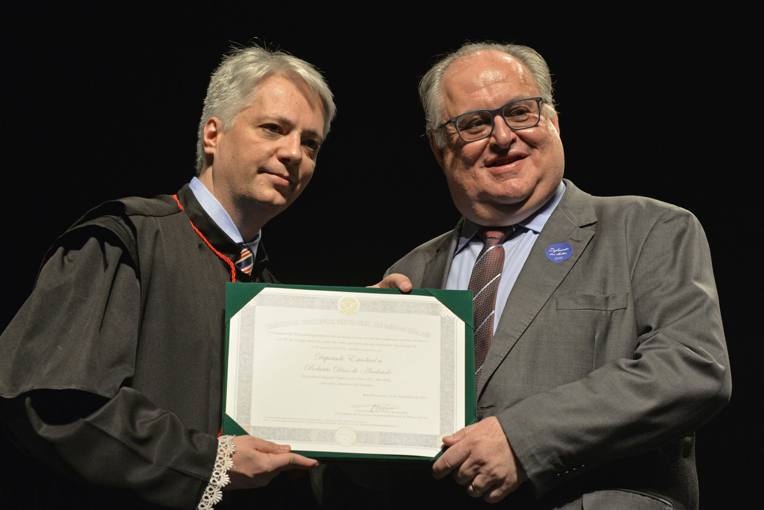 Sessão solene de diplomação dos eleitos em 2018 no Estado de Minas Gerais